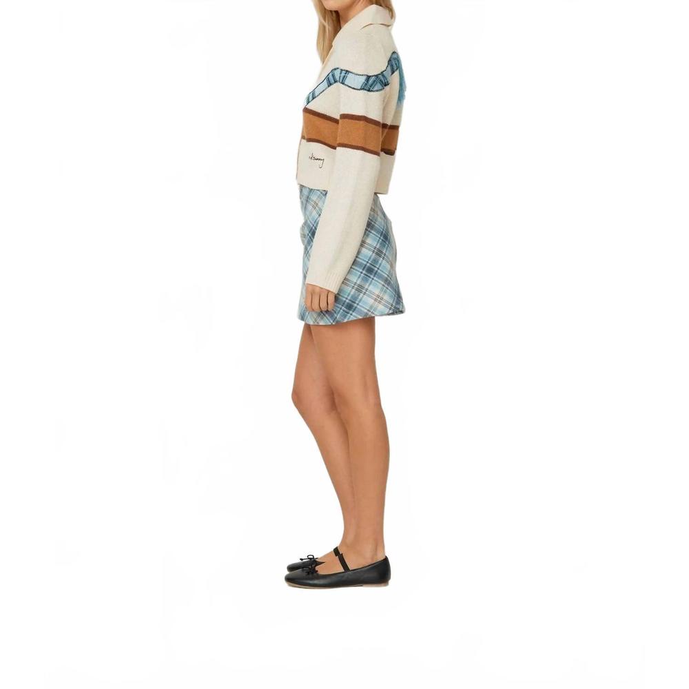 NEW HOUSE OF SUNNY bias cut heritage skirt in blue - Picture 3 of 6